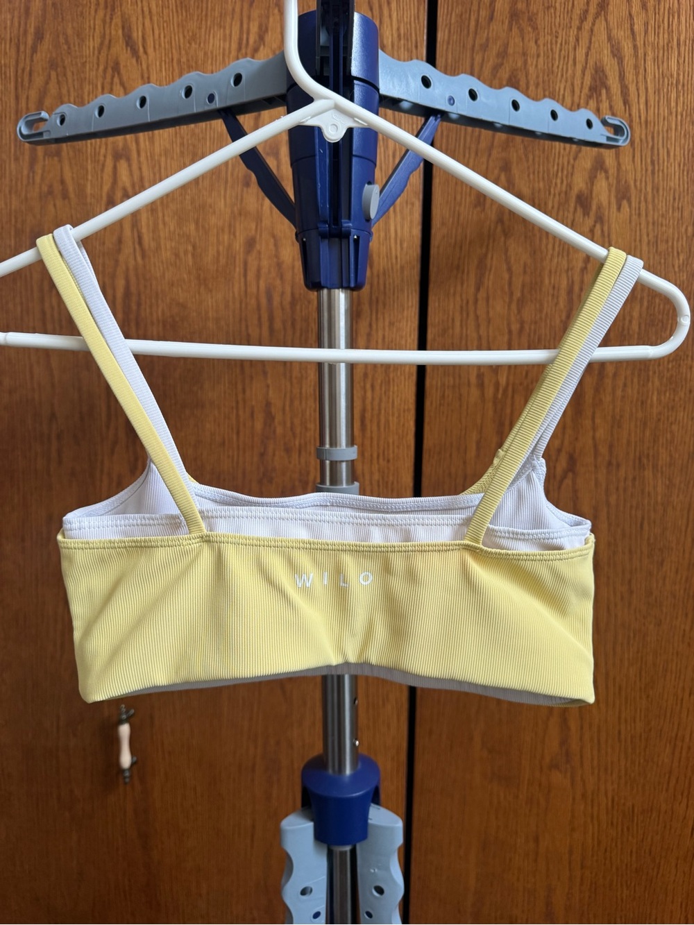 Wilo Yellow and while layered Ribbed Bralette - Picture 3 of 5